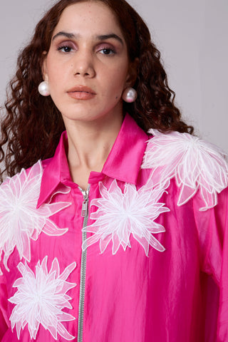 Agnes Organza Shirt - Azalea pink