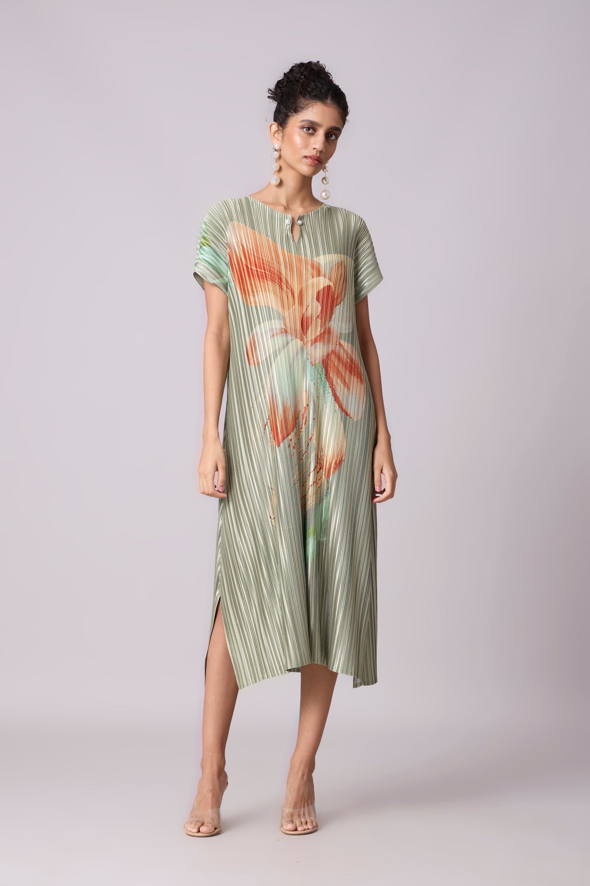 Dahlia Satin Dress - Pale Green