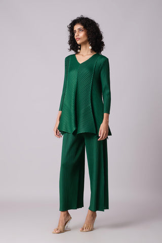 Zola V Neck Co-ord Set - Dark Green