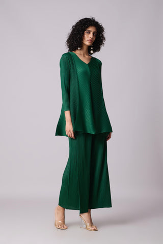 Zola V Neck Co-ord Set - Dark Green