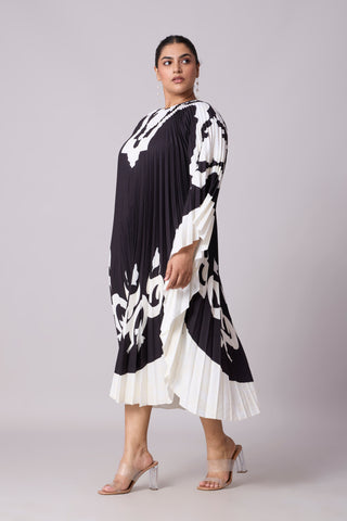 Sarah Print Kaftan - Black & White