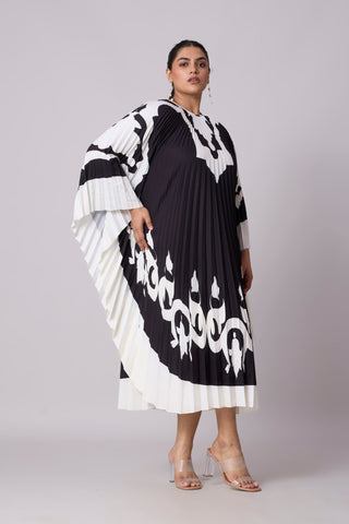 Sarah Print Kaftan - Black & White