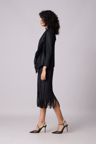 Sasha Fringe Dress - Black