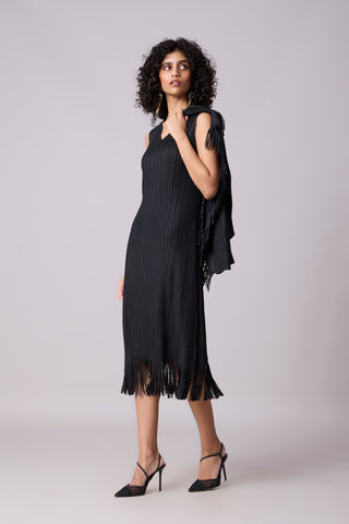 Sasha Fringe Dress - Black