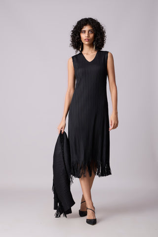 Sasha Fringe Dress - Black