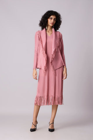 Sasha Fringe Dress - Pink