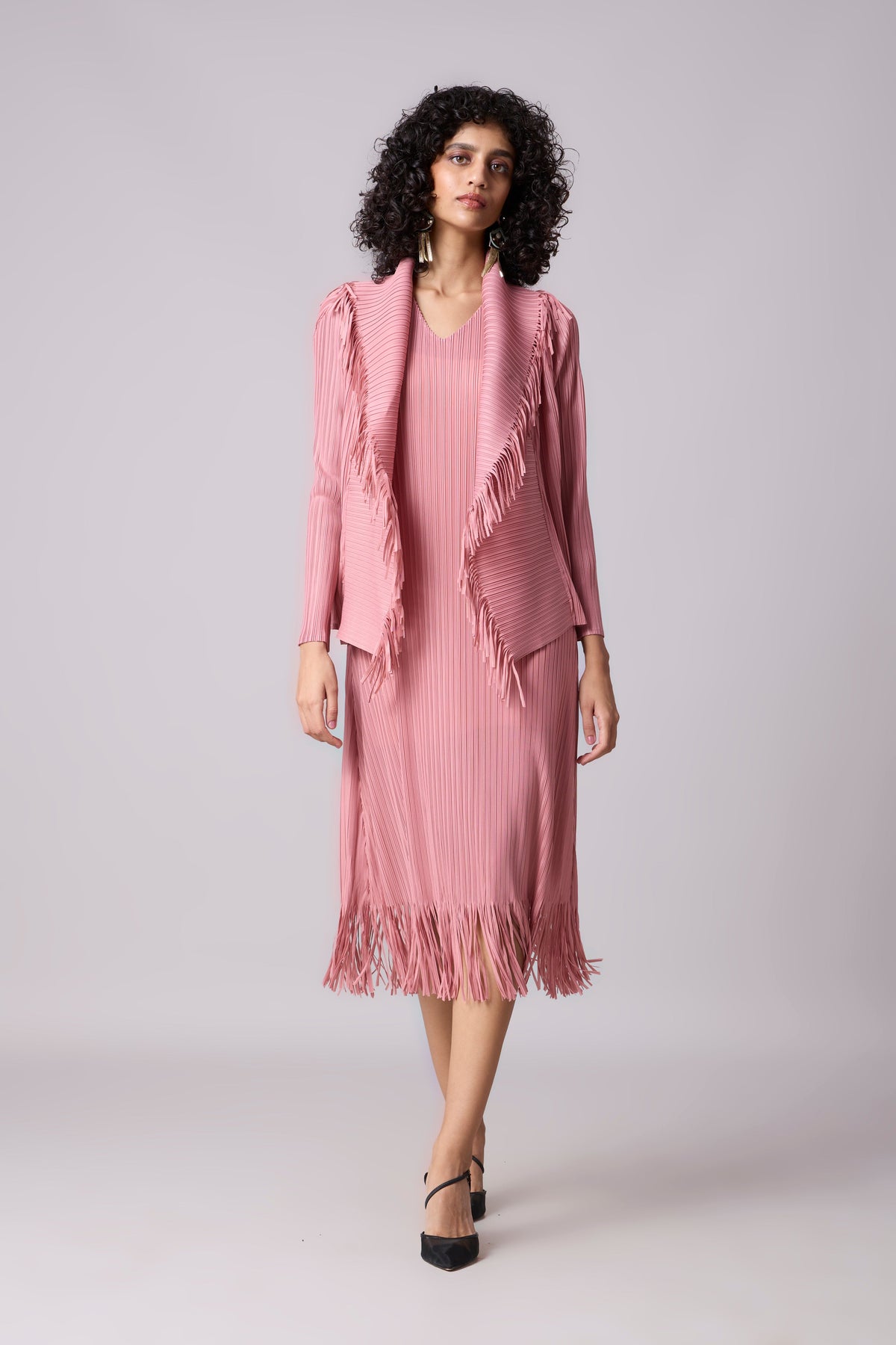 Sasha Fringe Dress - Pink