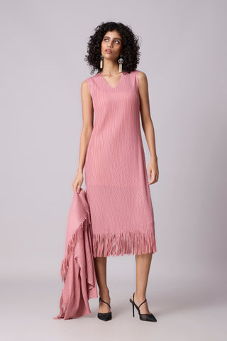 Sasha Fringe Dress - Pink