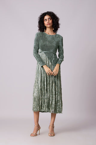 Willa Crushed Dress - Sage Grey