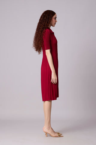 Ruth Shirt Dress - Deep Red