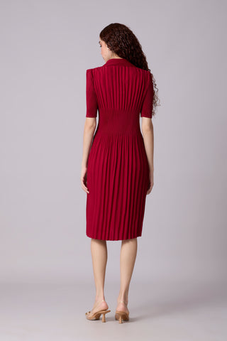 Ruth Shirt Dress - Deep Red