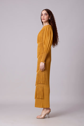 Lola Fringe Dress - Yellow