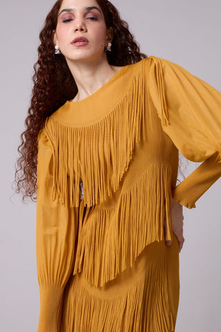 Lola Fringe Dress - Yellow