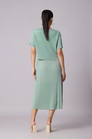 Elsie Cape Dress - Sage Blue