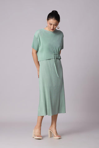 Elsie Cape Dress - Sage Blue