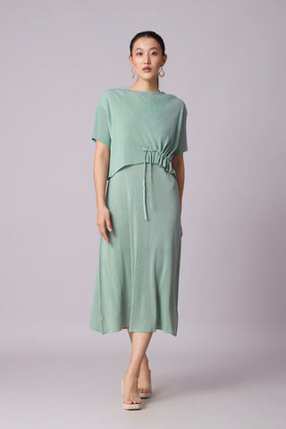 Elsie Cape Dress - Sage Blue