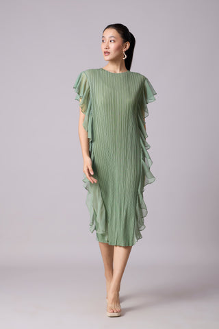 Lissy Ruffle Dress - Sage Green