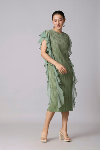 Lissy Ruffle Dress - Sage Green