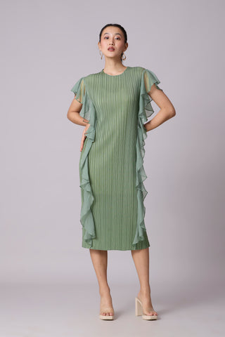 Lissy Ruffle Dress - Sage Green