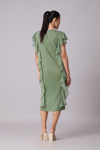 Lissy Ruffle Dress - Sage Green