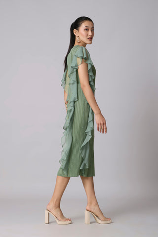 Lissy Ruffle Dress - Sage Green