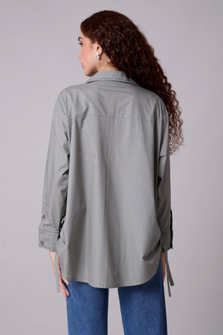 Avery Applique Shirt - Storm Grey