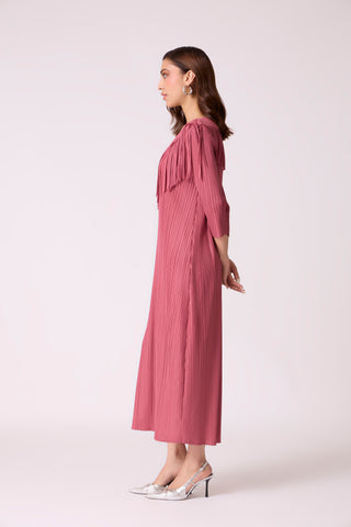 Gabby Fringe Dress - Dull Rose