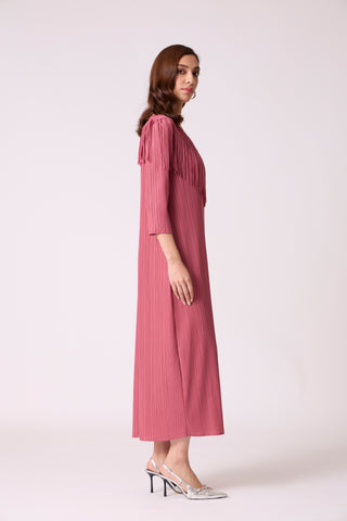 Gabby Fringe Dress - Dull Rose