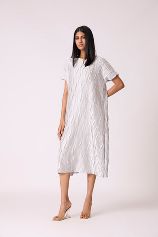 Valerie Satin Dress - Platinum Grey