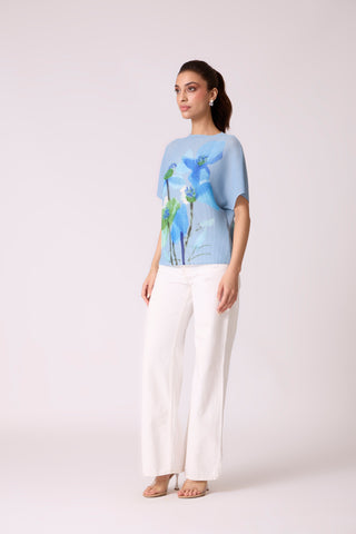 Liva Floral Top - Blue