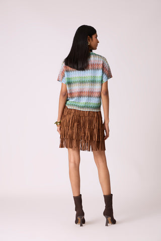 Liva Print Top - Blue Green