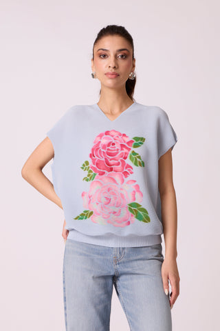 Elosie Rose Top - Powder Blue