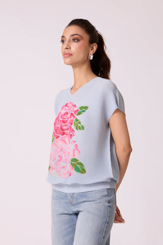 Elosie Rose Top - Powder Blue