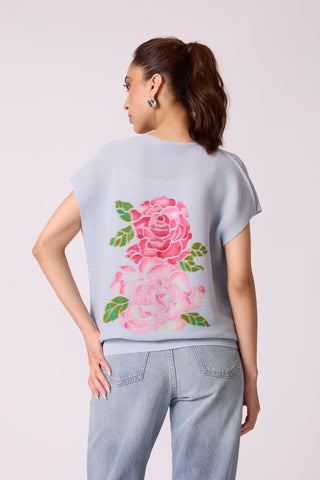 Elosie Rose Top - Powder Blue