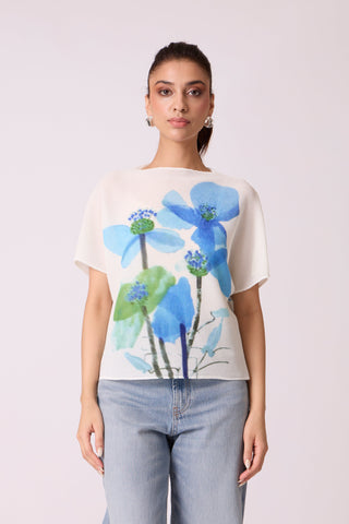 Liva Floral Top - White