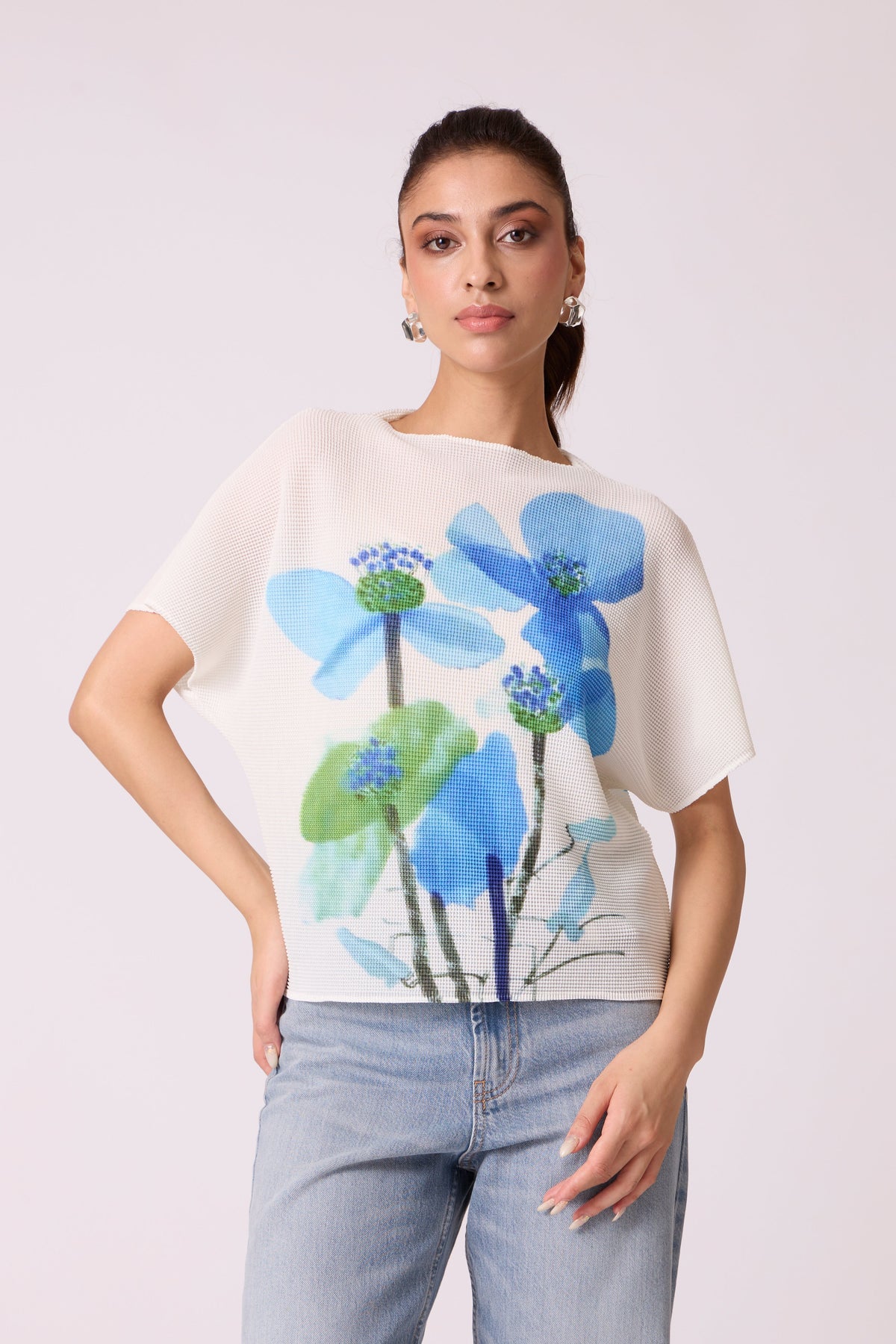 Liva Floral Top - White