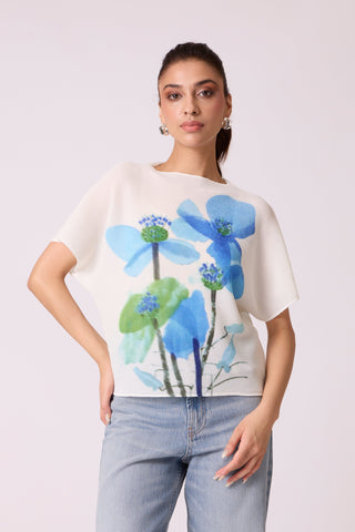 Liva Floral Top - White