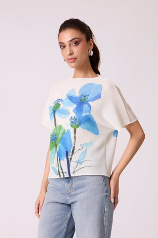 Liva Floral Top - White