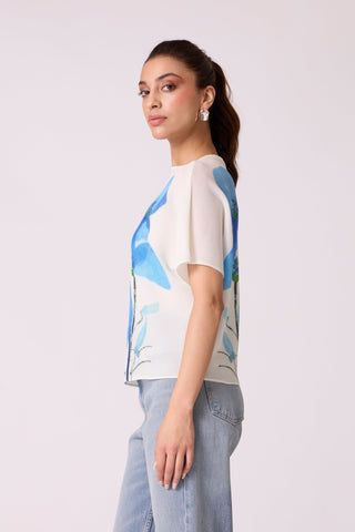 Liva Floral Top - White