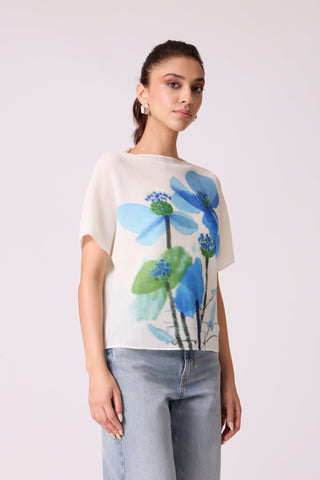 Liva Floral Top - White