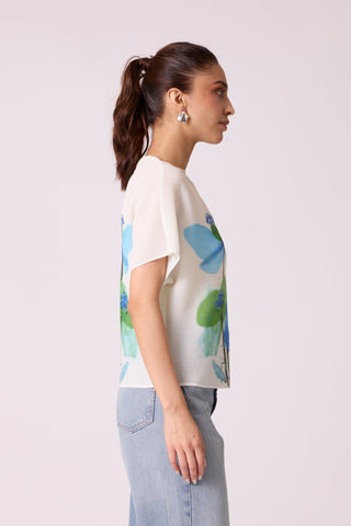 Liva Floral Top - White