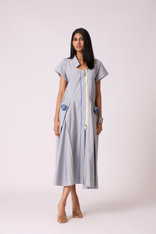 Jen Dress - Slate Blue Grey