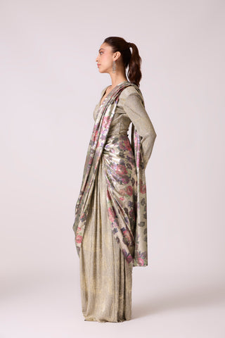 Annika Saree with Blouse - Beige