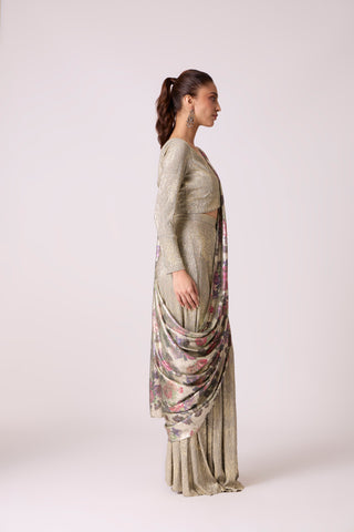 Annika Saree with Blouse - Beige