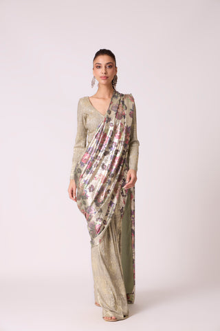 Annika Saree with Blouse - Beige