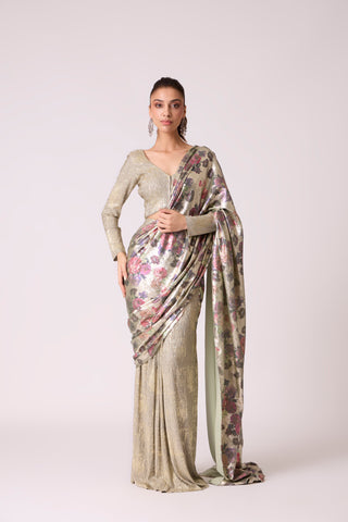 Annika Saree with Blouse - Beige
