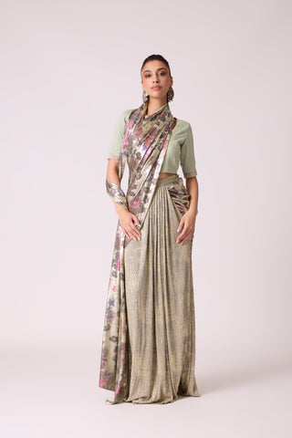 Annika Saree with Blouse - Mint