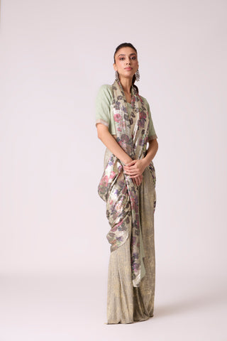 Annika Saree with Blouse - Mint