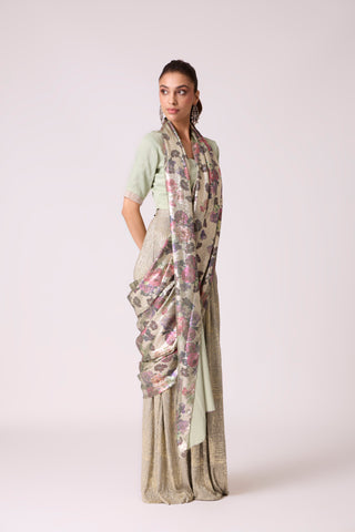 Annika Saree with Blouse - Mint