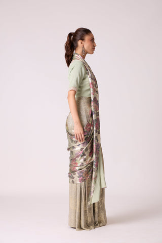 Annika Saree with Blouse - Mint